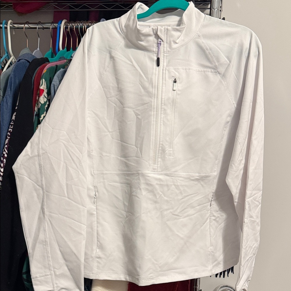 White Half-Zip Pullover